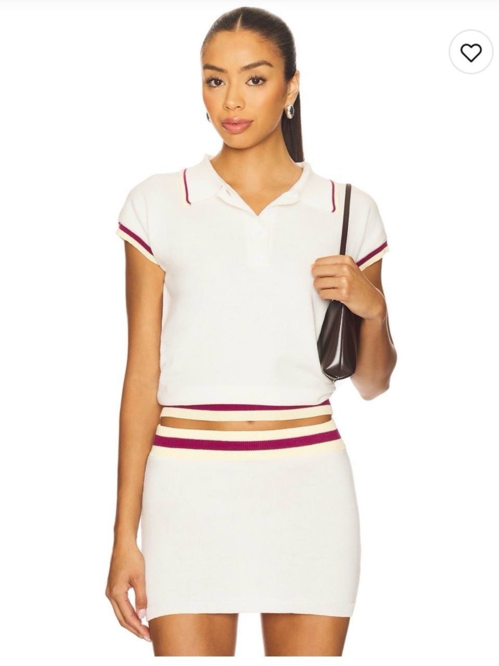 REVOLVE  Sydys White Knit Polo Top & Skirt